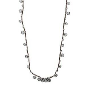 Uno De 50 Silver Plated Multi Dangle charms Leather stand Necklace BOHO